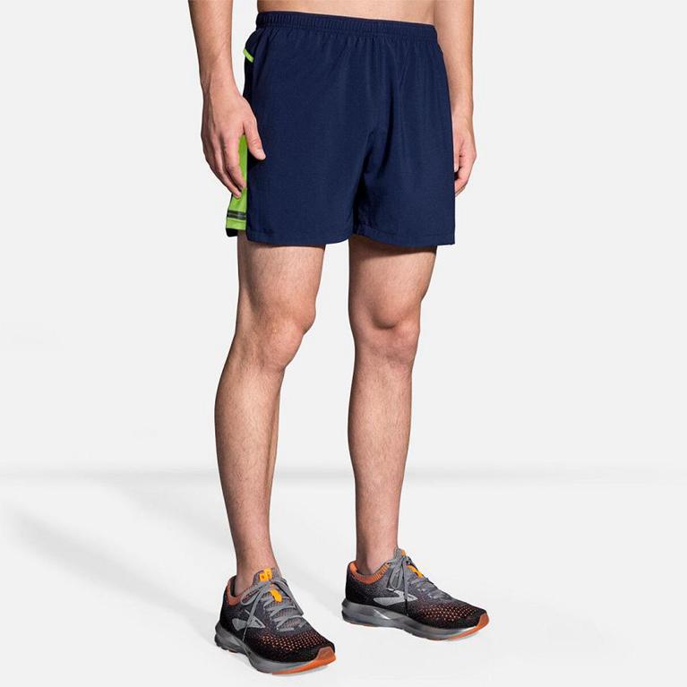 Brooks Sherpa 5 Running Shorts - Men's - Blue (32685-DEZF)